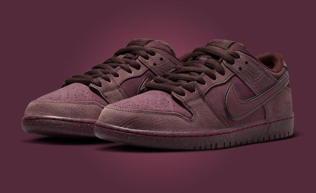 The Nike SB Dunk Low Premium Paris City Of Love Burgundy Crush Releases February 2024