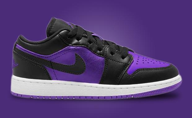 The Air Jordan 1 Low Purple Venom Black Will Be A Grade School Exclusive