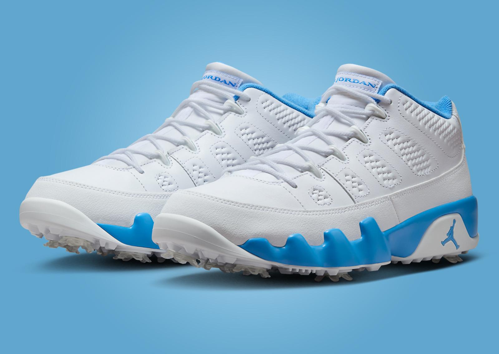 Air Jordan 9 Golf White University Blue Angle