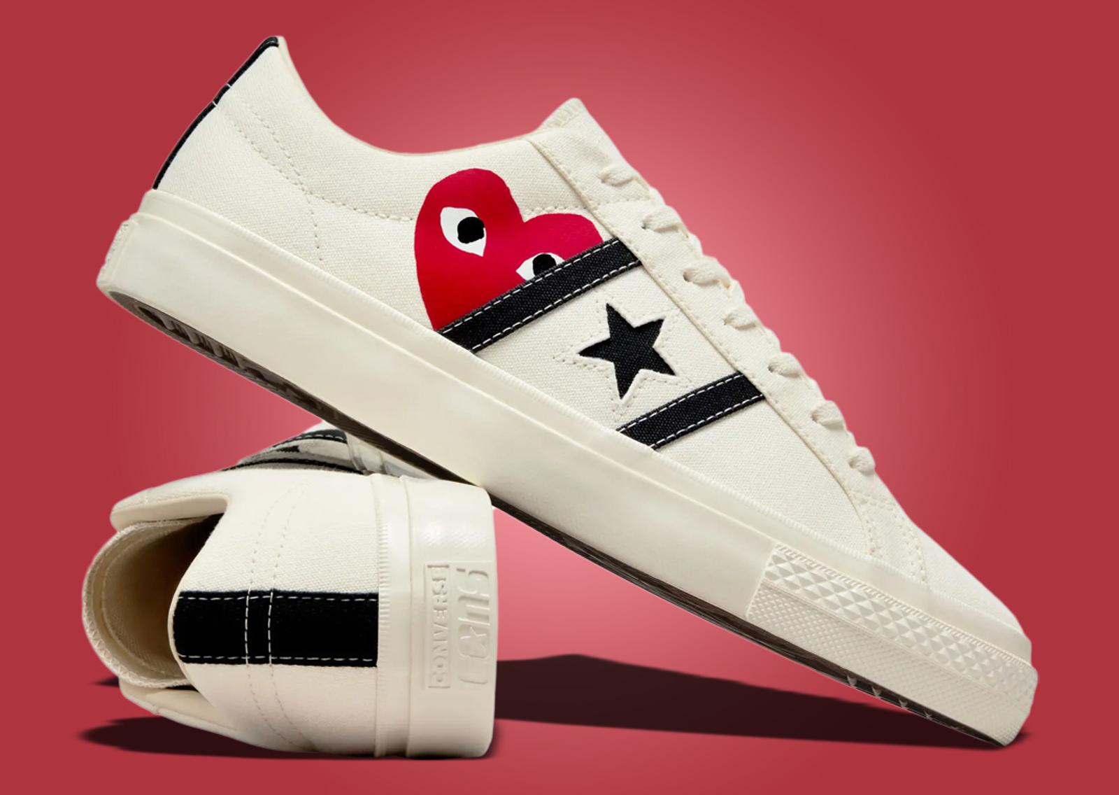 Comme des Garçons Play x Converse One Star Academy Pro Milk Angle and Heel