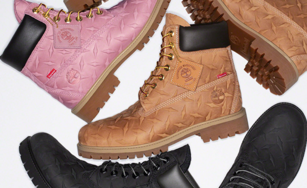 The Supreme x Timberland 6" Waterproof Boot Diamond Plate Collection Releases December 2023