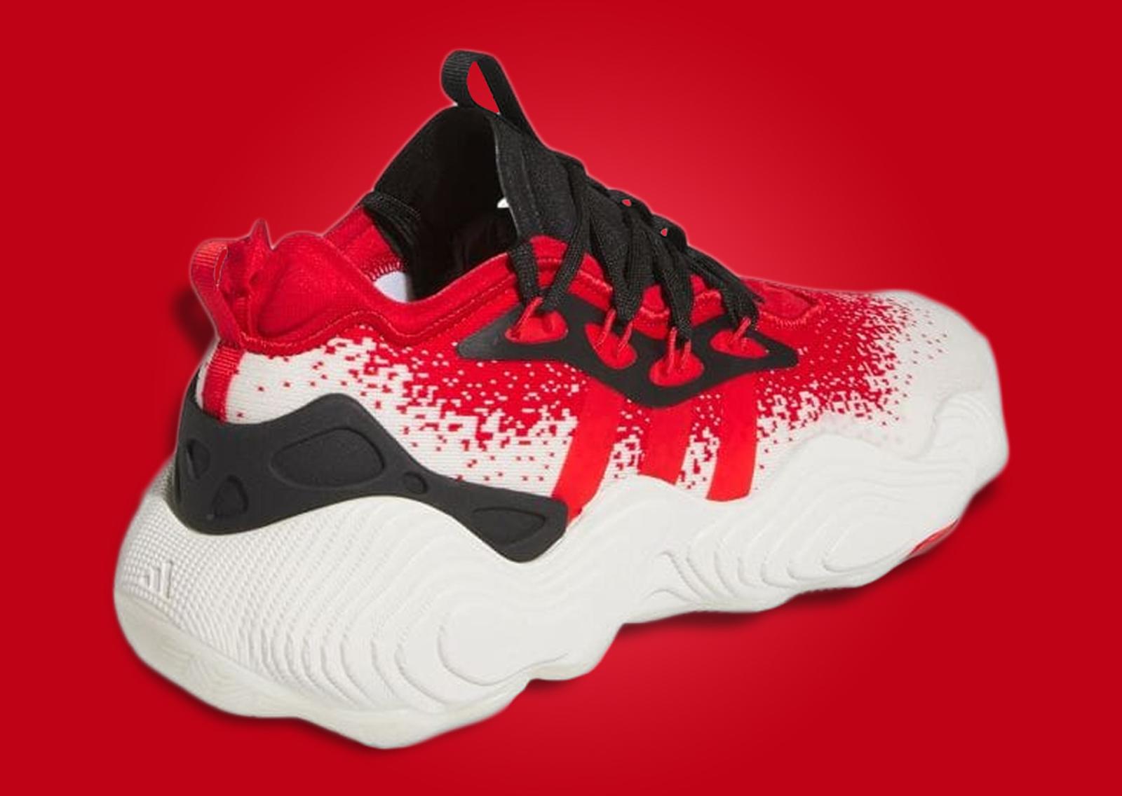 adidas Trae Young 3 White Red Heel Angle