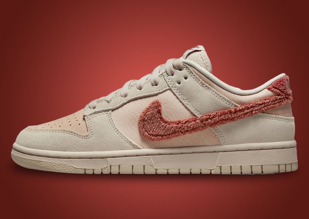 A Fuzzy Swoosh Accents This Nike Dunk Low