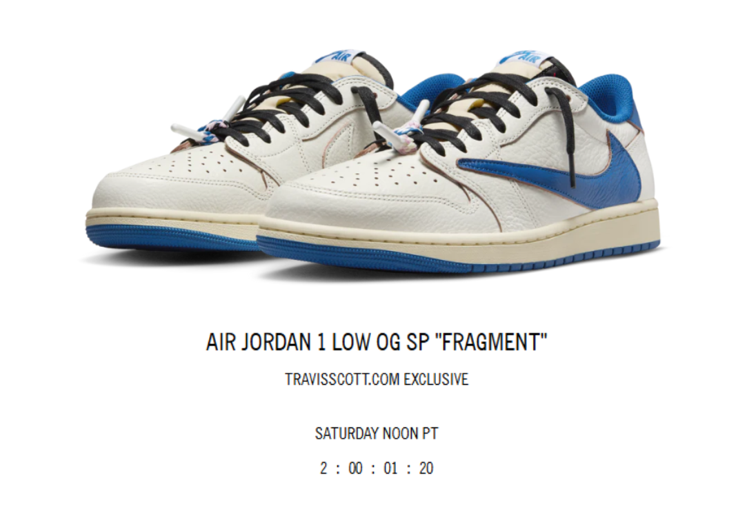 NIKE×TRAVIS SCOTT FRAGMENT DESIGN 28 Jordan 1 Retro x Fragment Design x Travis Scott Low Blue for Sale