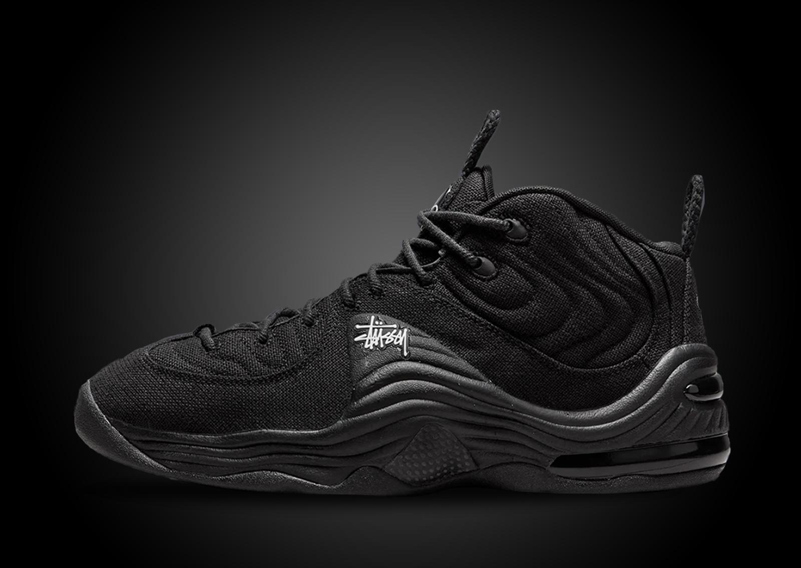 Stussy x Nike Air Penny 2 Black Lateral