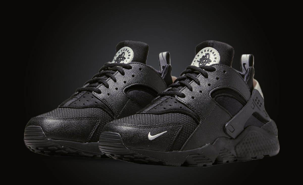 A Mini Swoosh Appears On This Blacked Out Nike Air Huarache
