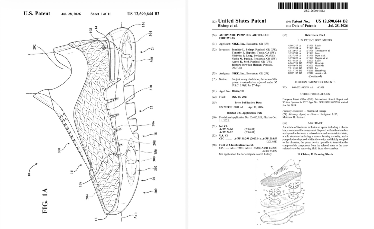 Nike Sensory Footwear Patent