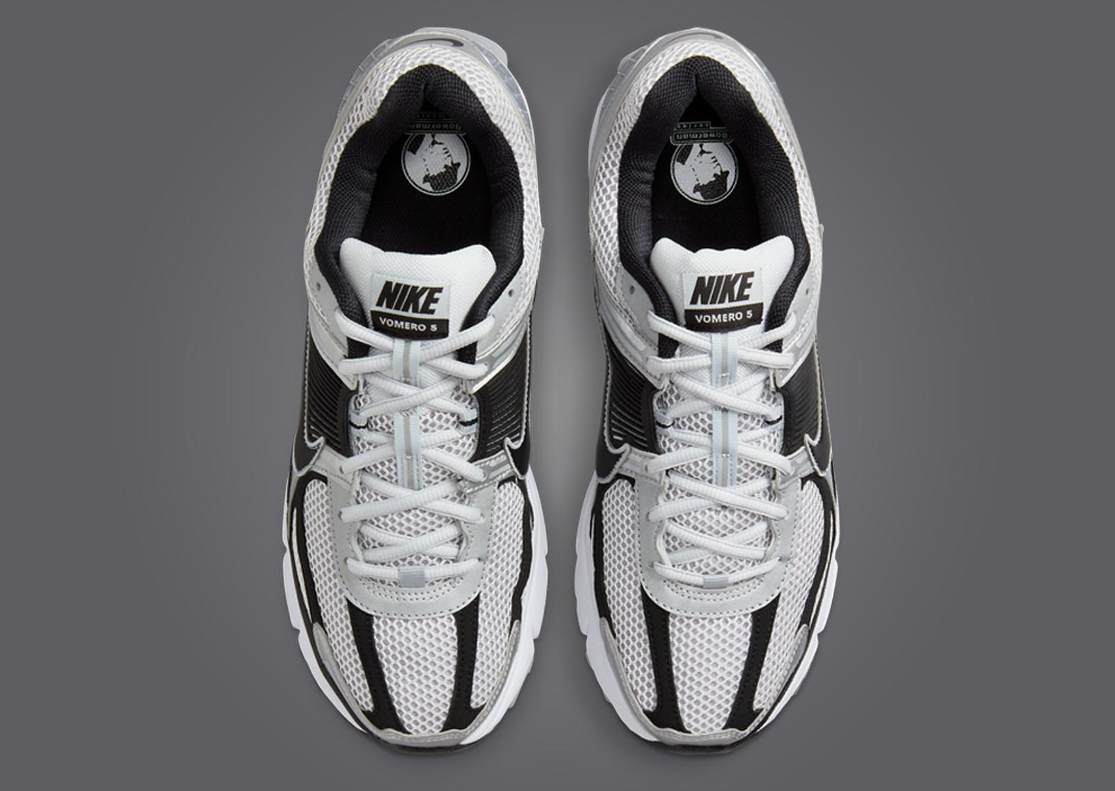 Nike Zoom Vomero 5 Metallic Silver Black Top