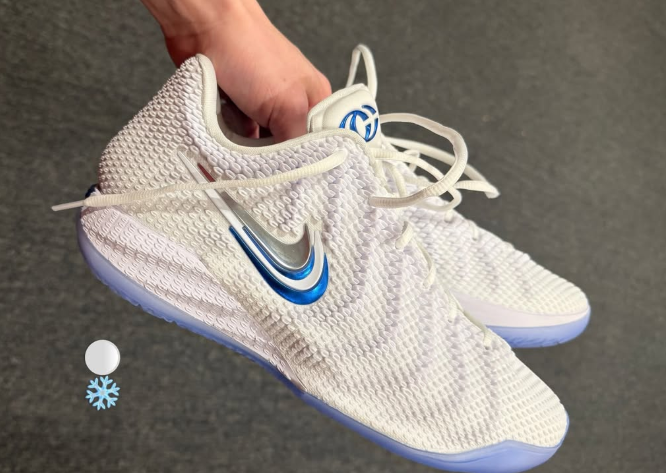 Caitlin Clark Gets Icy in White and Blue on a New Nike Caitlin 1