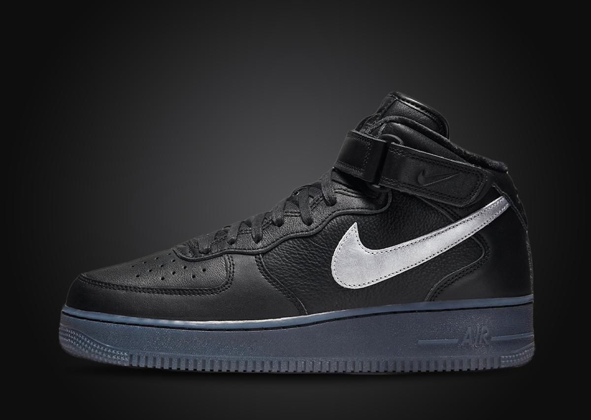 Nike Air Force 1 Mid Premium 'black Metallic Silver' for Men