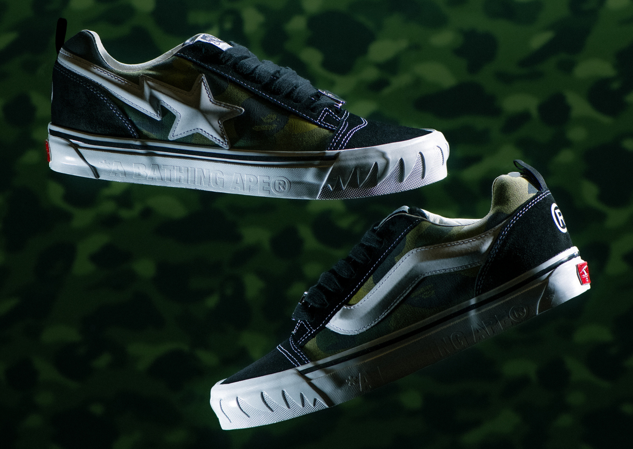 BAPE Brings Stars and Shark Teeth to a New Pack of Vans Knu Skool