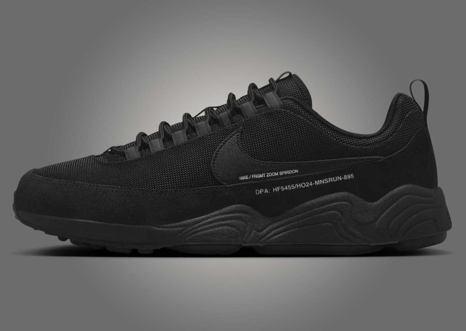 fragment design x Nike Air Zoom Spiridon SP Black Lateral