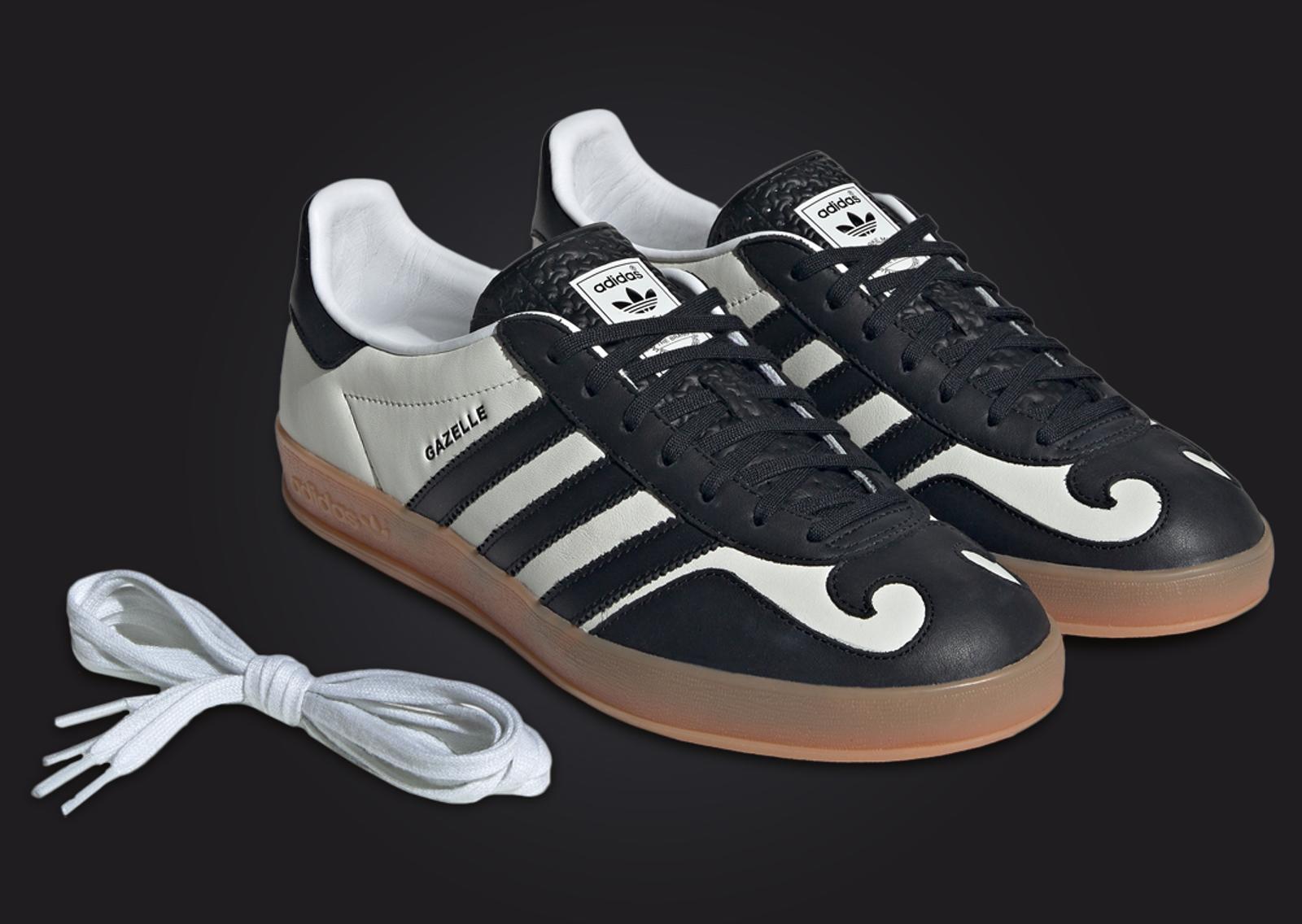 adidas Gazelle Gatsin White Black Angle