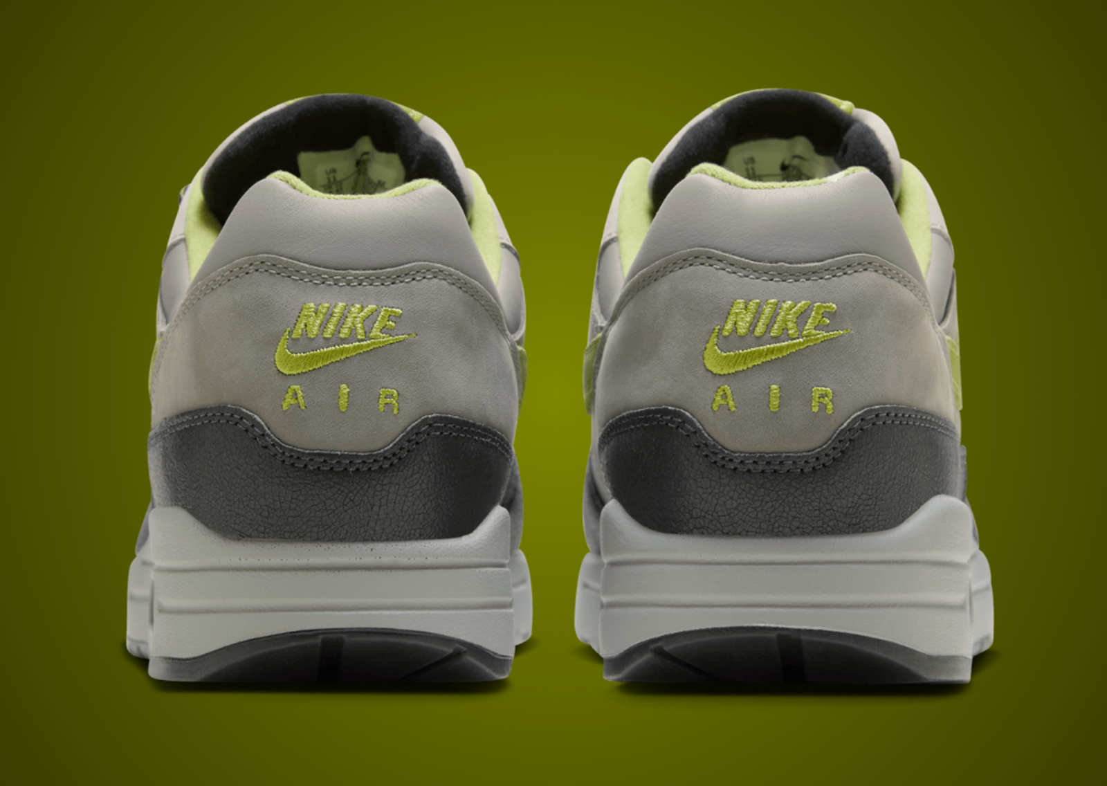 HUF x Nike Air Max 1 Anthracite Pear Heel