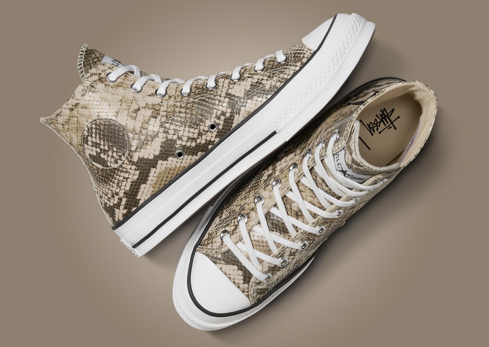 Stussy x Converse Chuck 70 Snakeskin Medial and Top