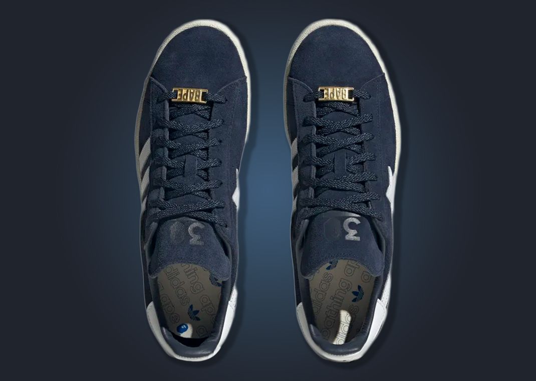 The BAPE x adidas Campus 80s Collegiate Navy Drops On April 1st