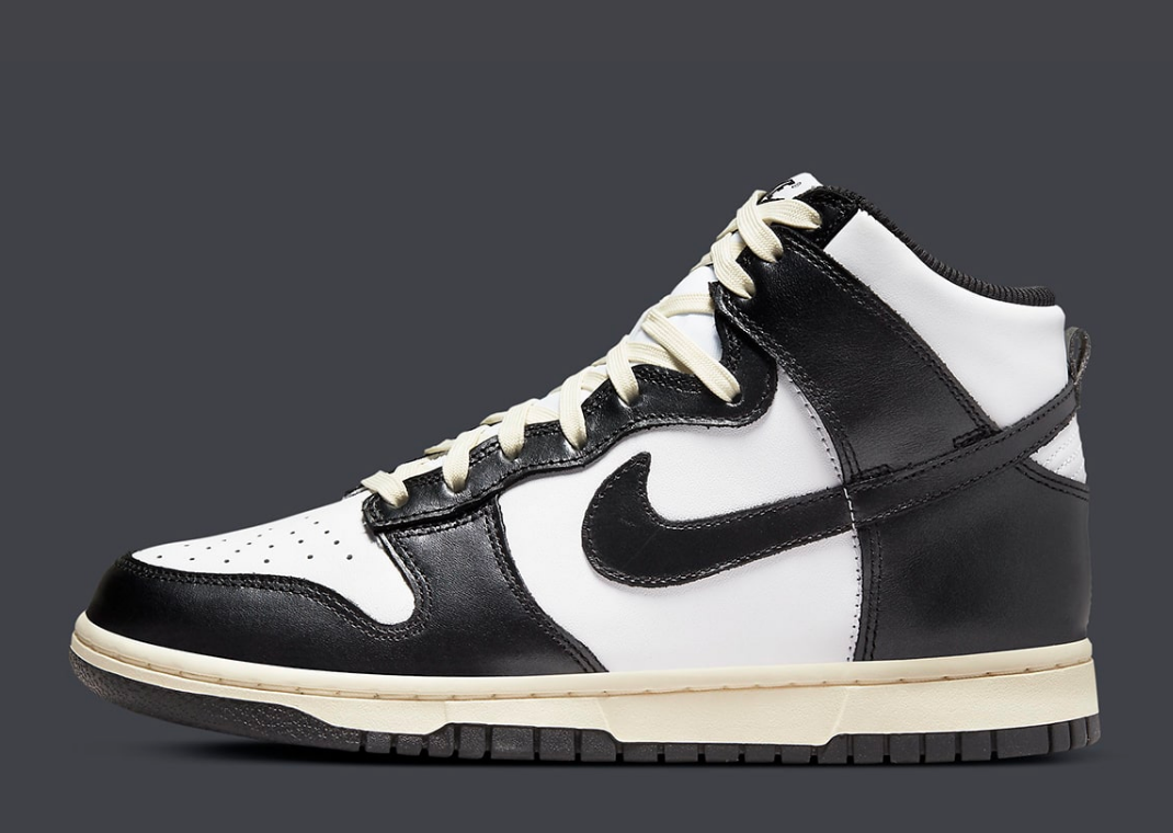 The Nike Dunk High White Black Gets A Vintage Makeover