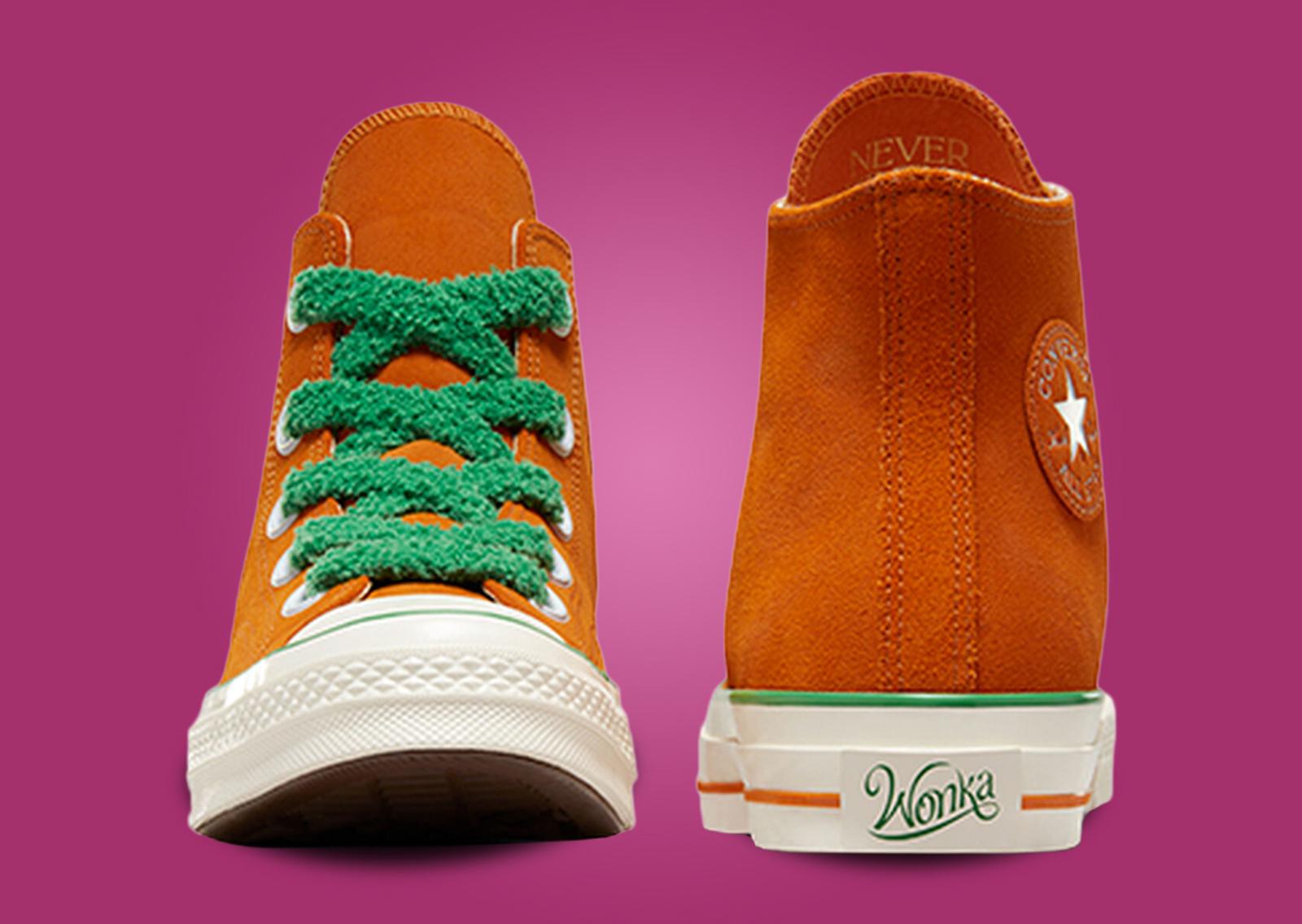 Willy Wonka x Converse Chuck 70 Oompa Loompa Heel & Toe