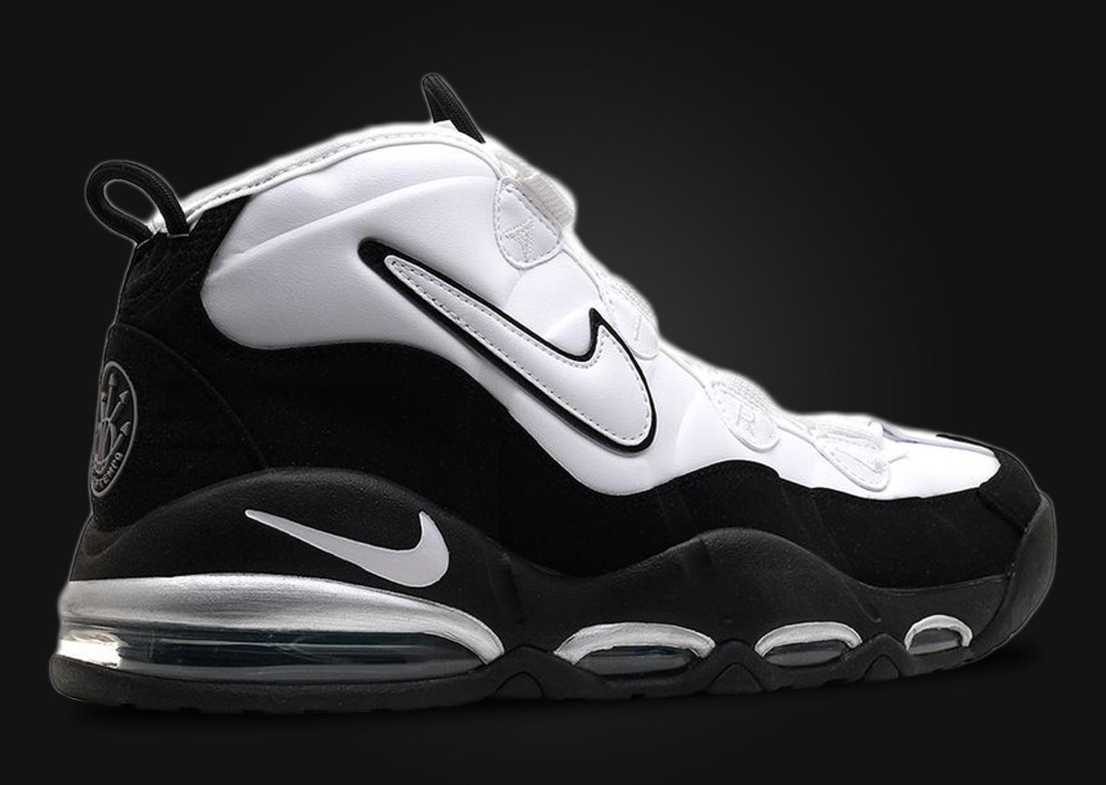 Nike Air Max Uptempo White Black Teal Heel Angle