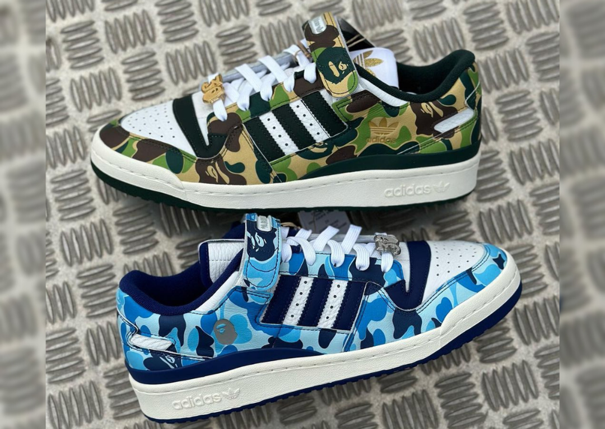 The BAPE x adidas Forum Low 30th Anniversary Pack Releases On May 20th