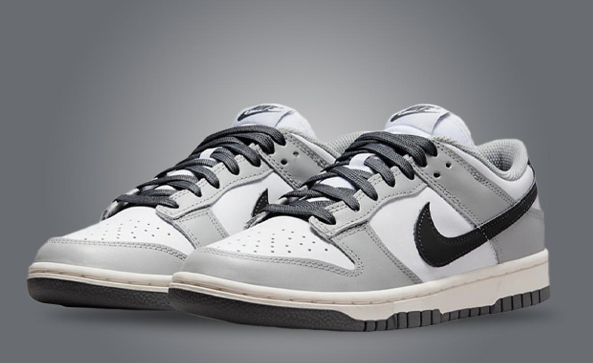 This Nike Dunk Low Comes In White And Light Smoke Grey