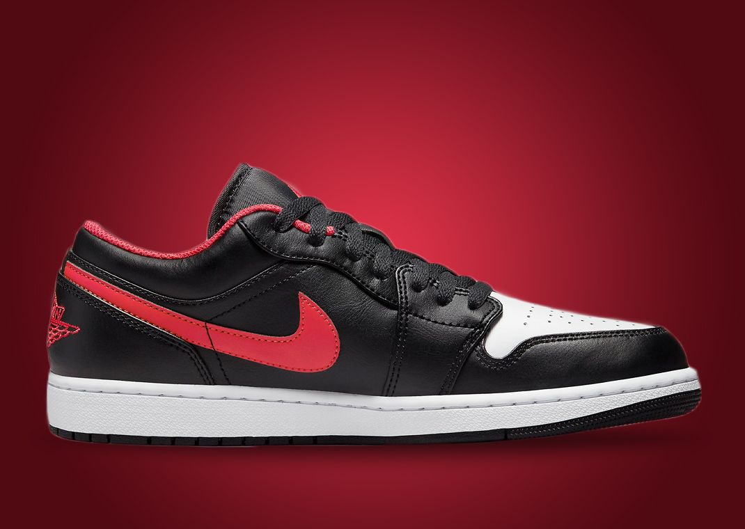 This Air Jordan 1 Low Gets A Clean Black Fire Red Makeup