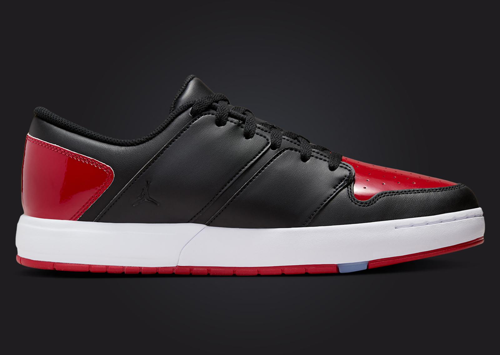 Air Jordan Nu Retro 1 Low Patent Bred Medial