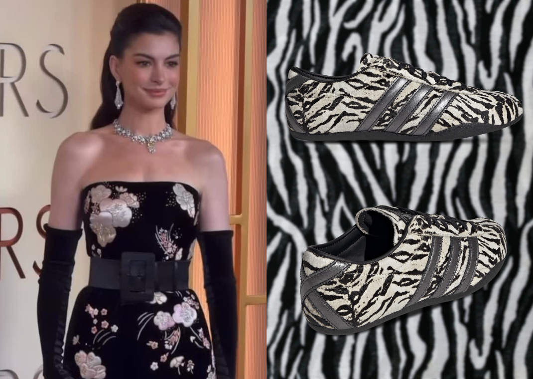 Anne Hathaway Spotted Wearing Zebra Print adidas Tokyo