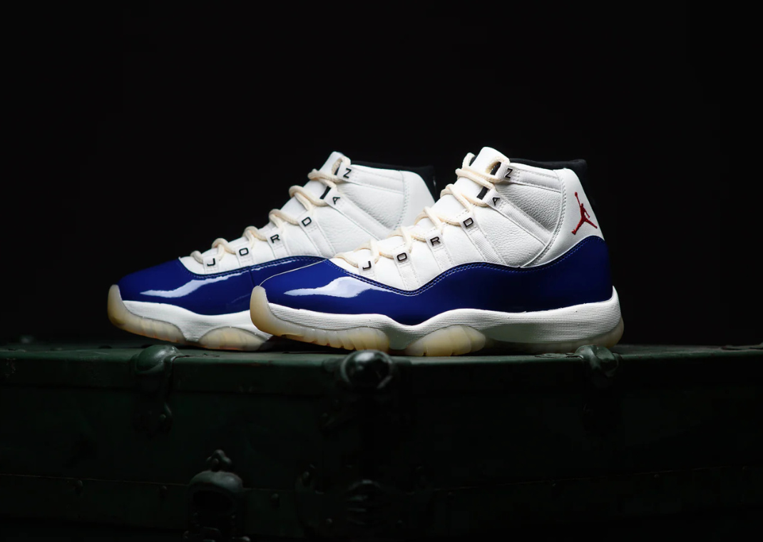 jordan 11 black white blue