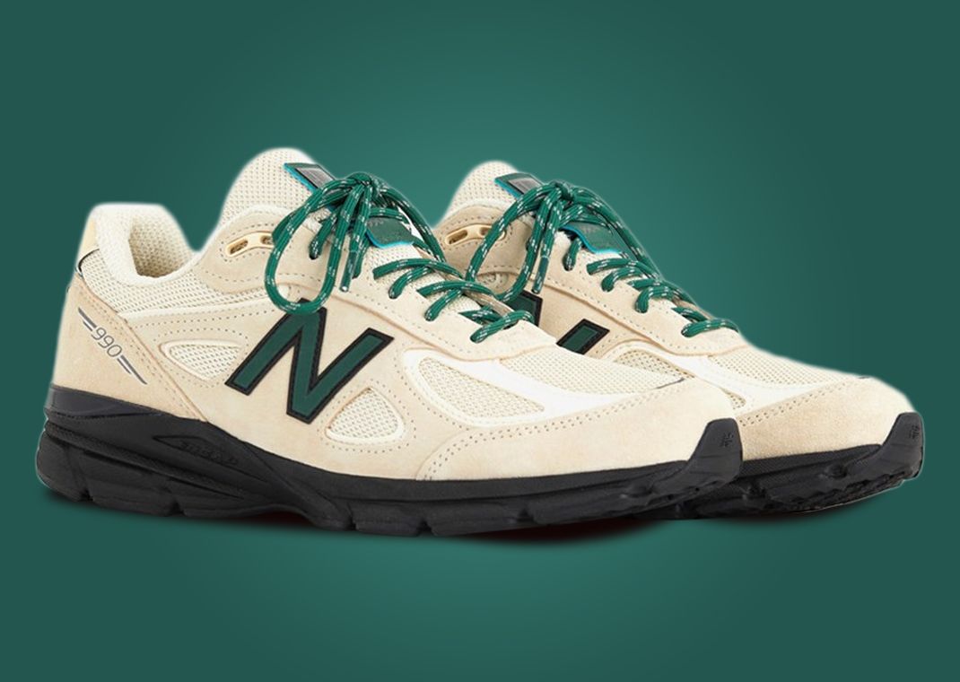 The New Balance 990v4 Made in USA Macadamia Green Releases March 2024