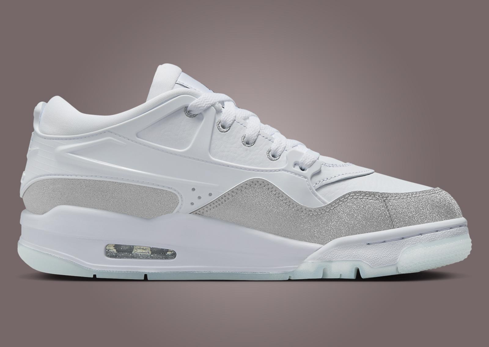 Jordan 4 RM White Silver Glitter (W) Medial