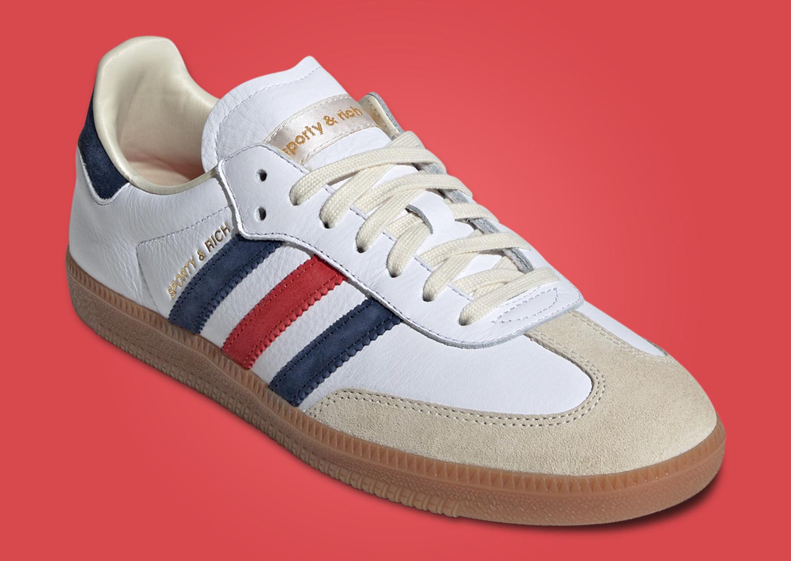 Sporty & Rich x adidas Samba OG USA Angle