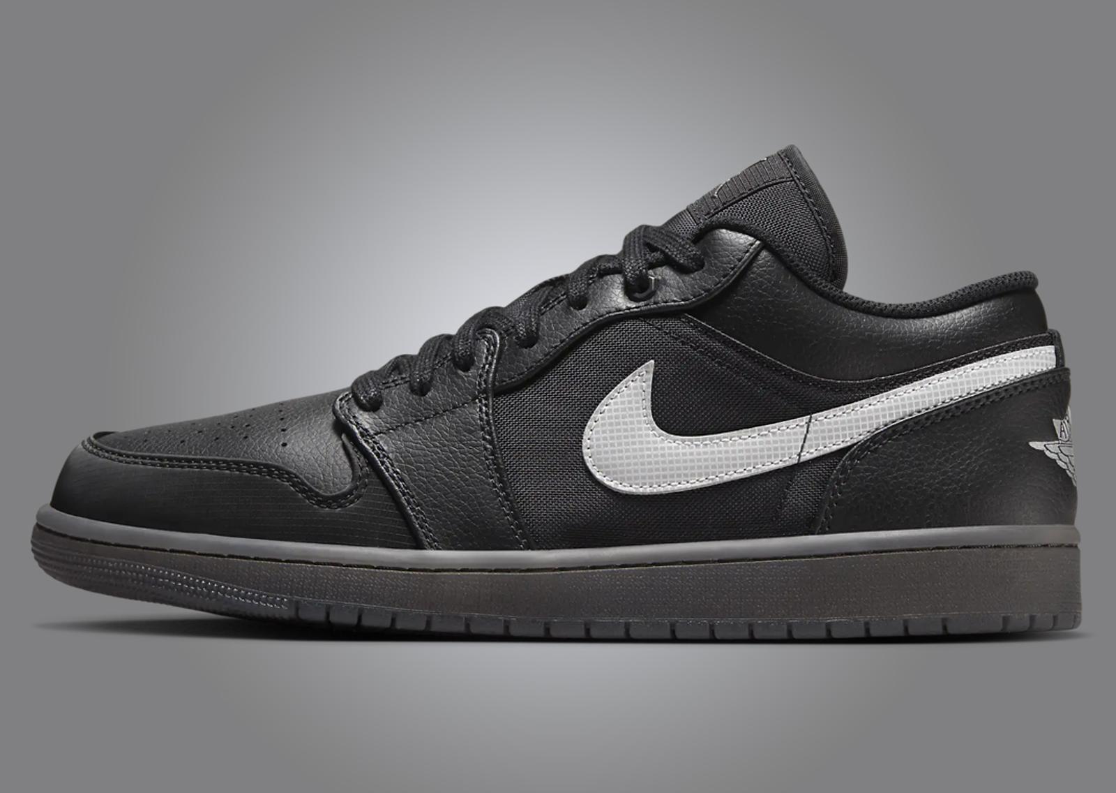 Air Jordan 1 Low Black White Dark Smoke Grey Lateral