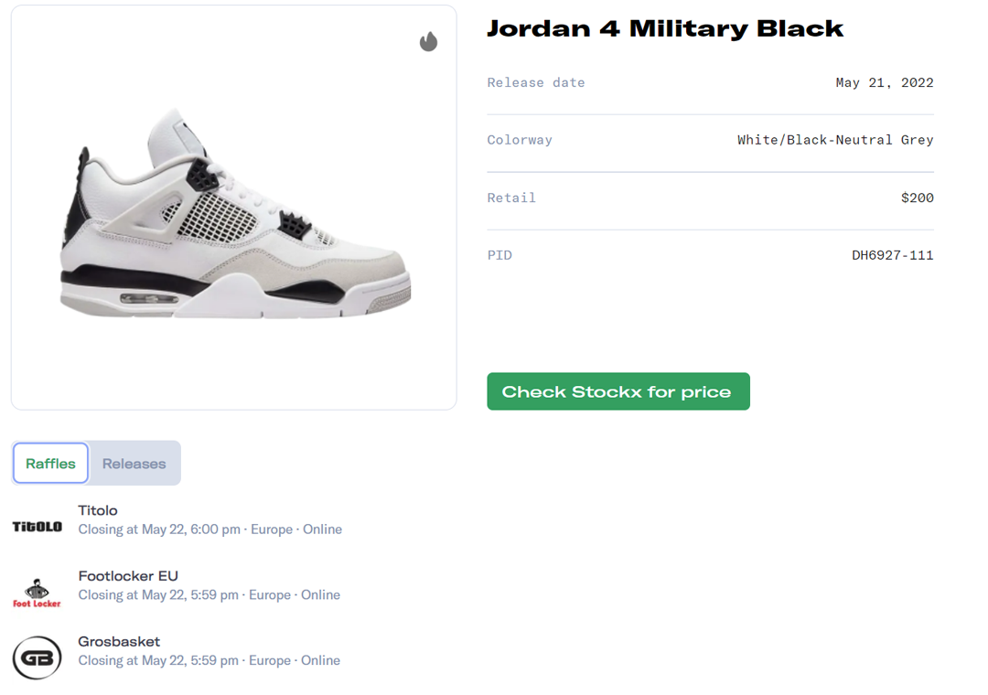 how much are jordan 4 military black retail