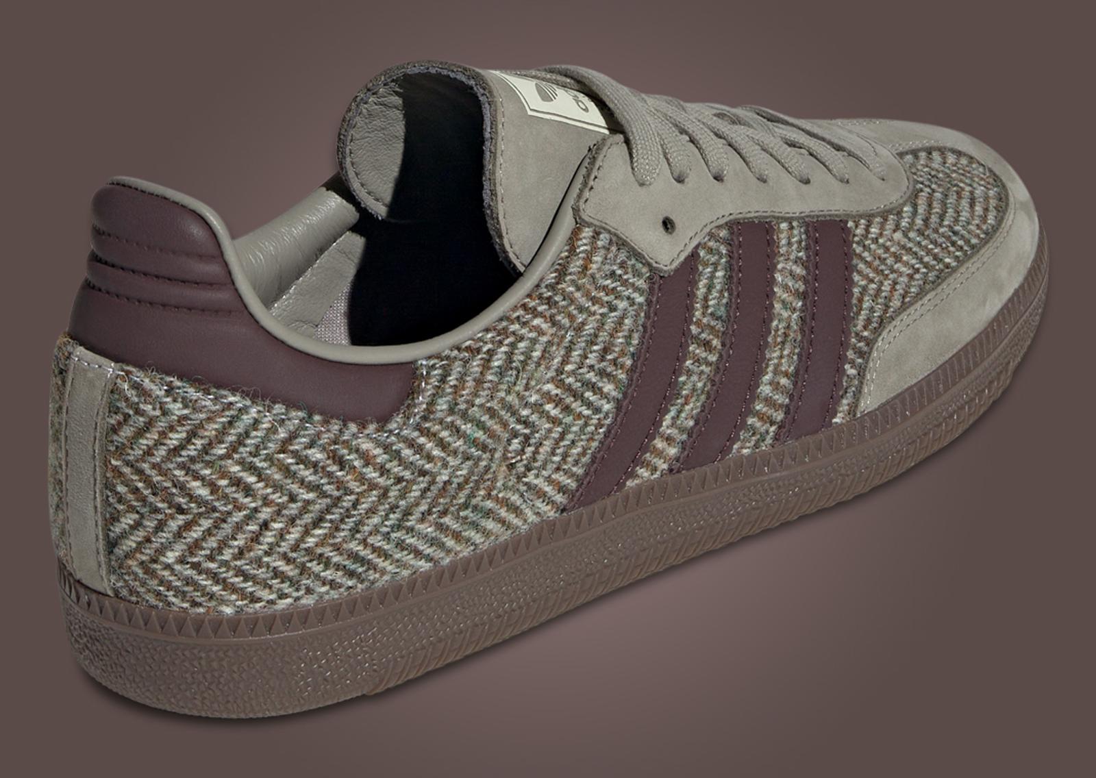 adidas Samba OG Tweed Wonder Beige Heel Angle