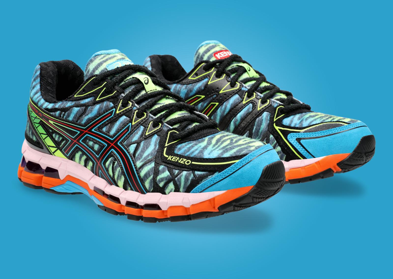 Kenzo x Asics Gel-Kayano 20 Blue Green Angle