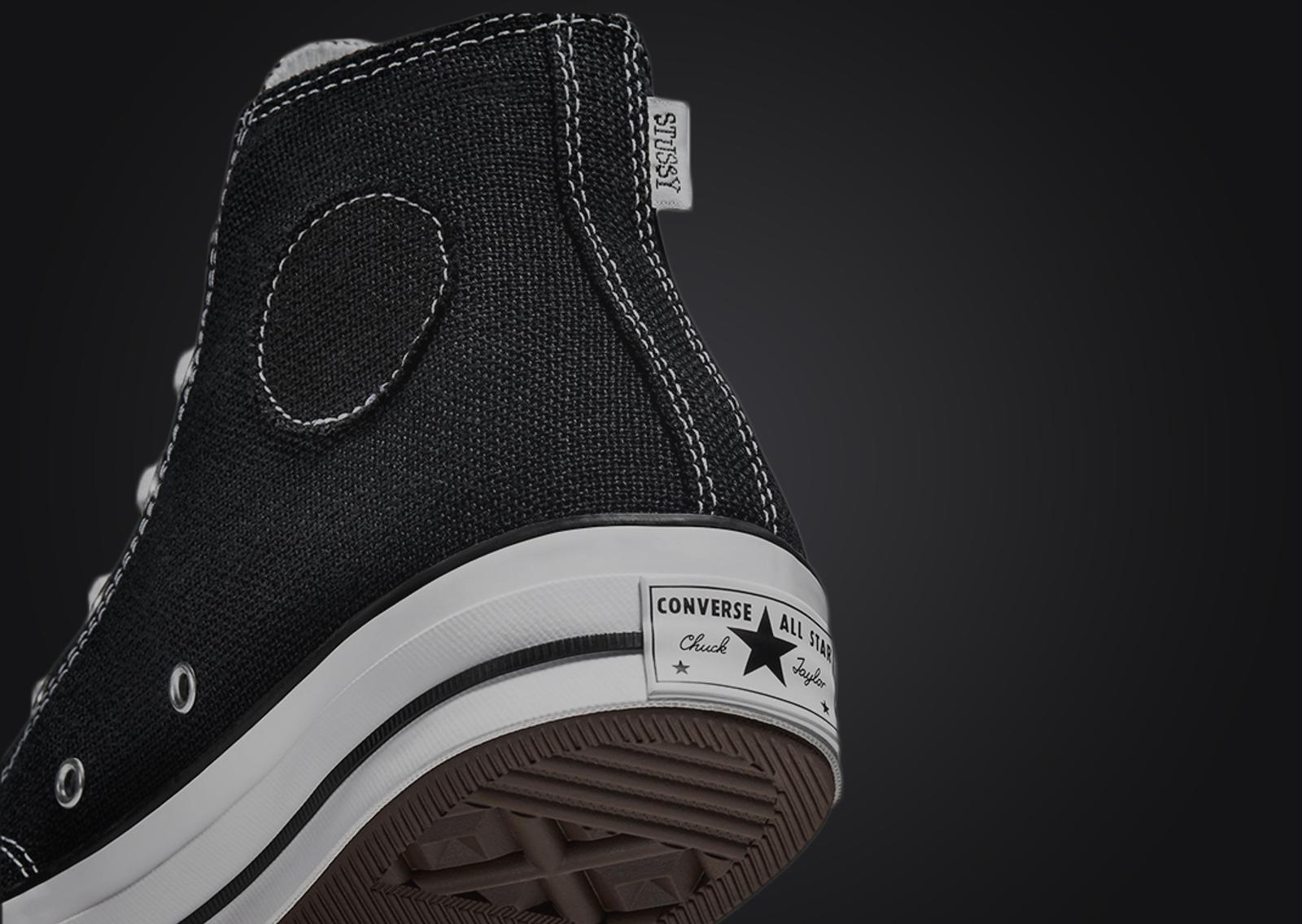 Stussy x Converse Chuck Taylor All-Star 70 Hi Black Heel