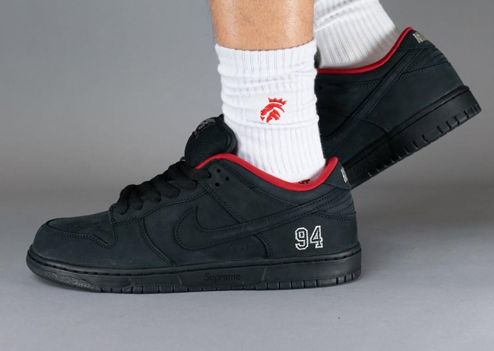 Supreme x Nike SB Dunk Low Black Lateral