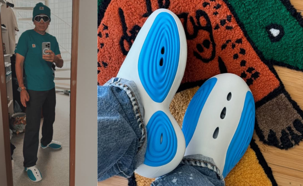 Steven Smith wearing a new Crocs silhouette