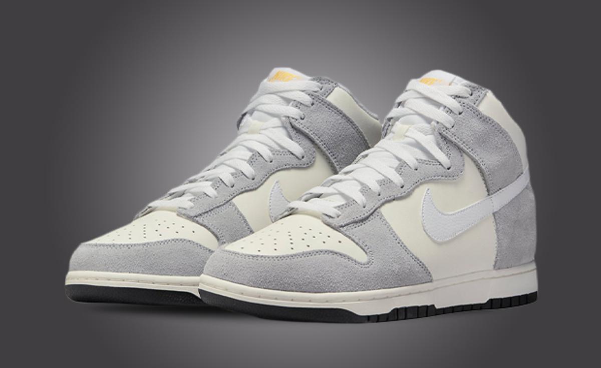Grey Suede Accents This Nike Dunk High