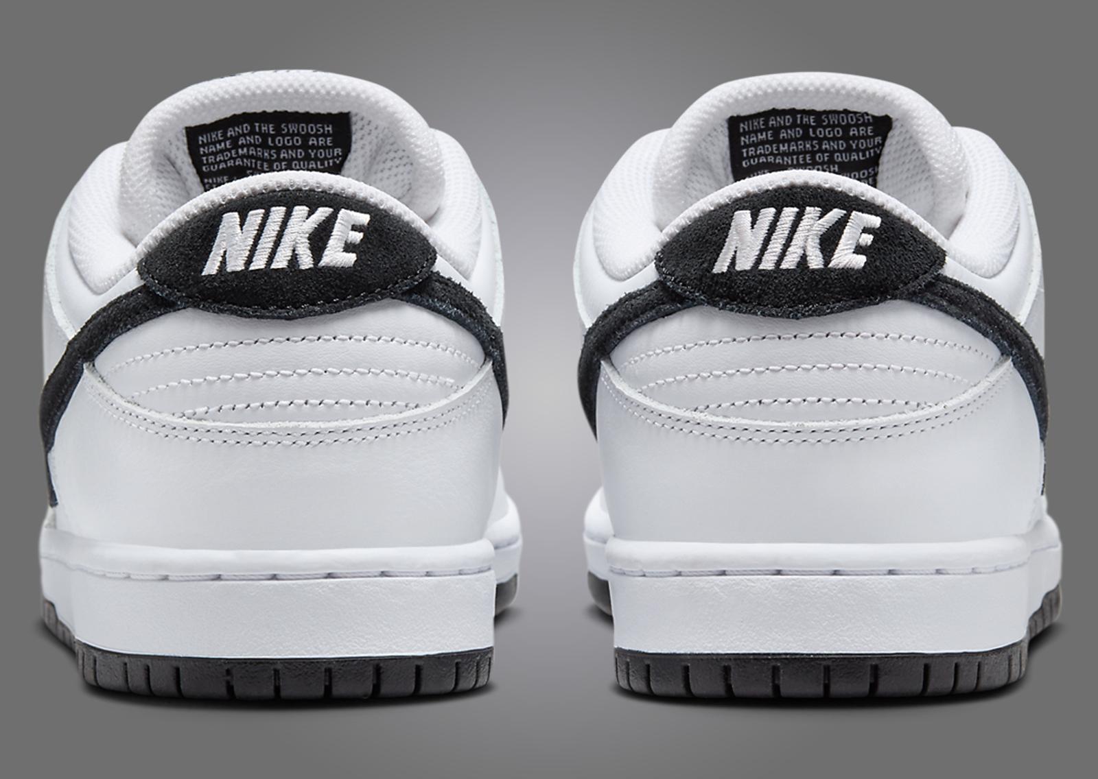 Nike SB Dunk Low White Black Heel