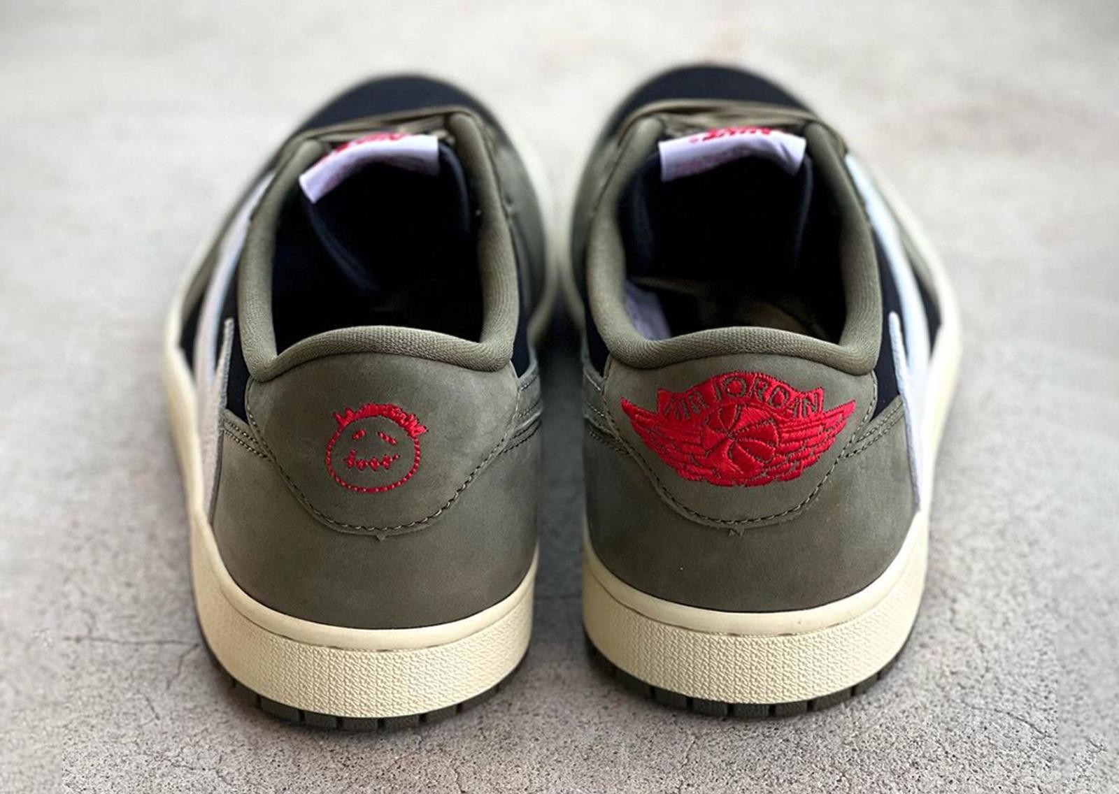 Travis Scott x Air Jordan 1 Retro Low OG Black Olive Heel Tab