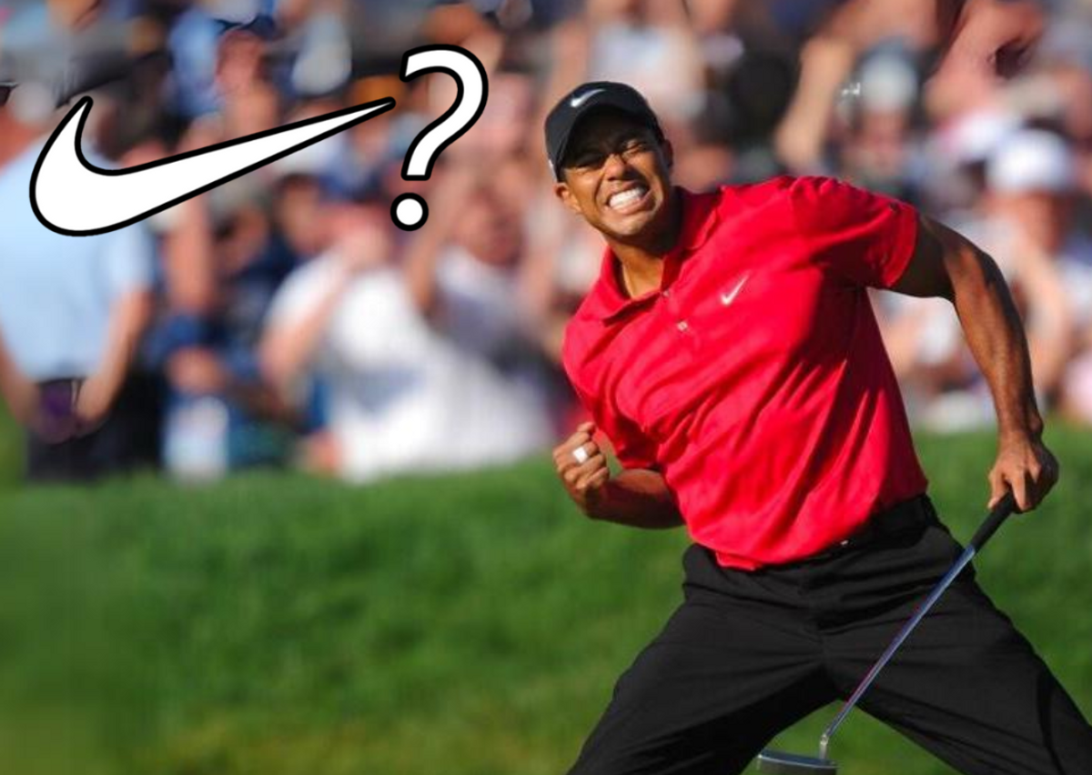 Graphic Showcasing Tiger Woods Next To A Nike Swoosh