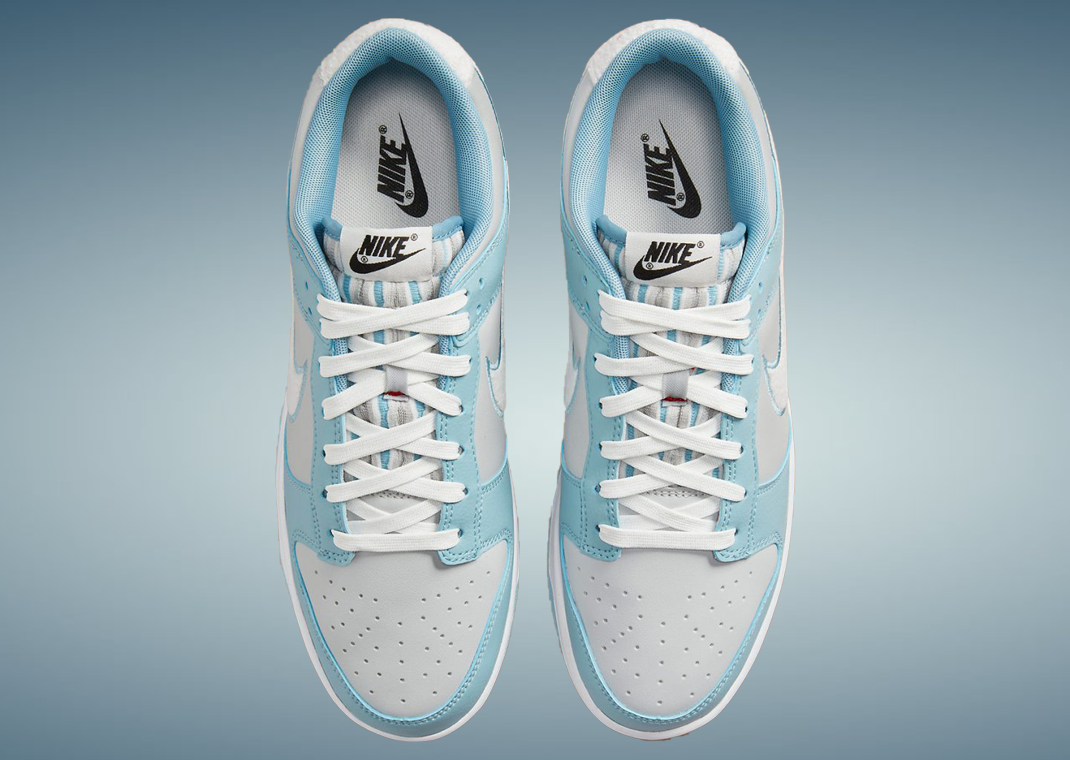 Custom Painted Nike Dunk Low light Blue With Gray Swoosh -  in 2023