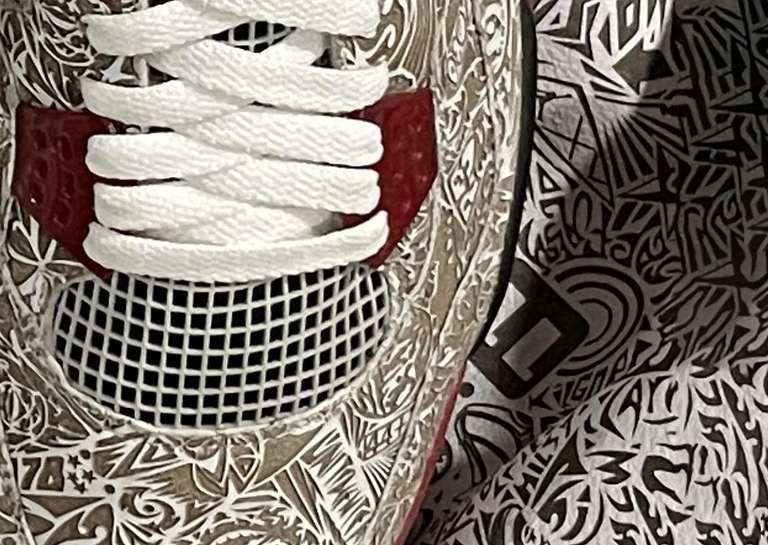 Air Jordan 4 Retro White Laser Sample Left Toe Detail