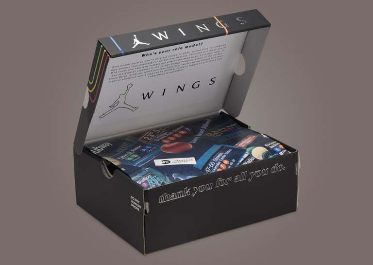 Air Jordan 1 Mid Wings NYC (GS) Packaging Open