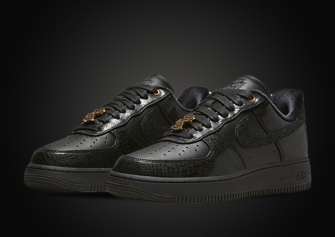 Black af1 sale with gold swoosh