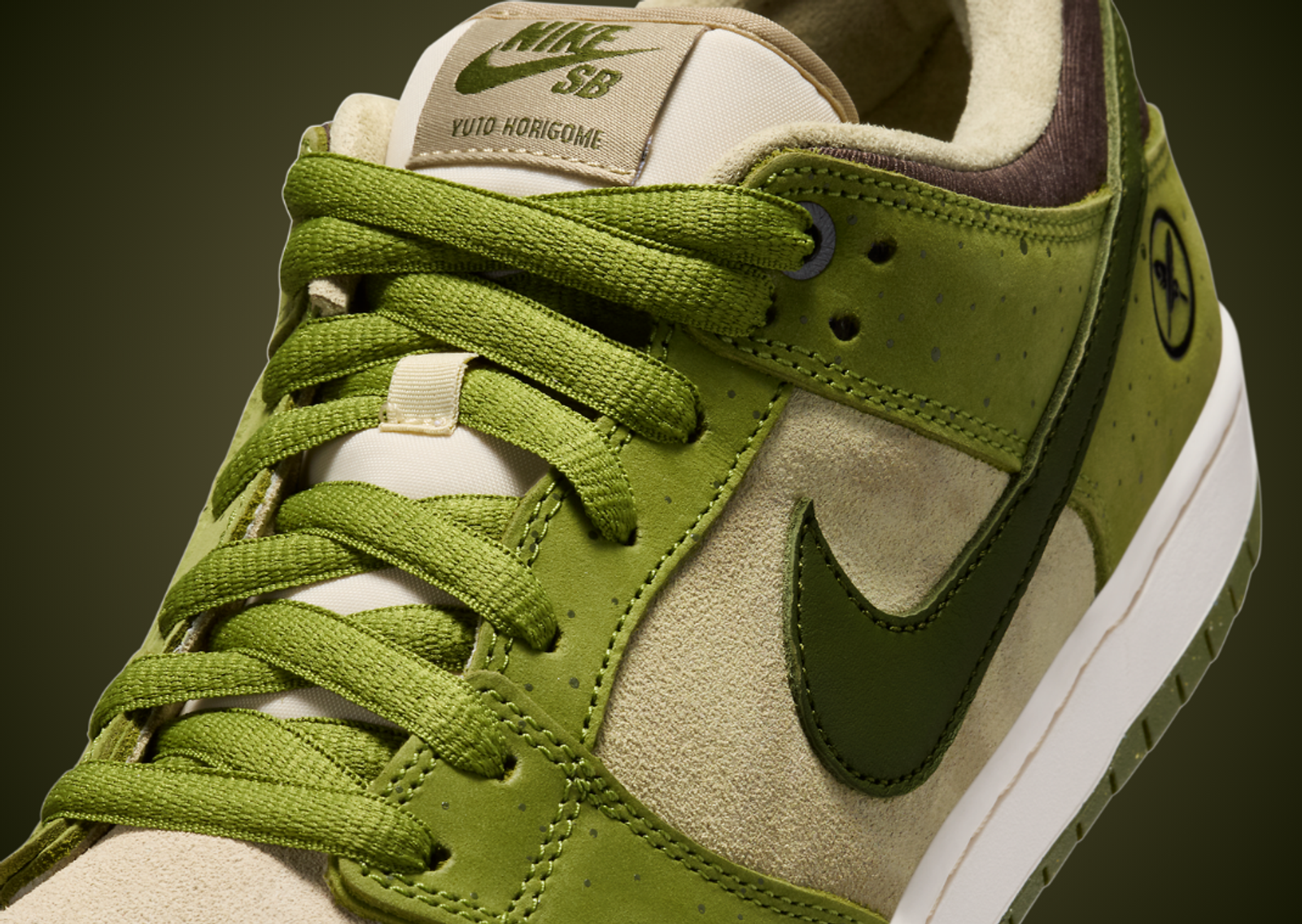 Yuto Horigome x Nike SB Dunk Low Asparagus Detail