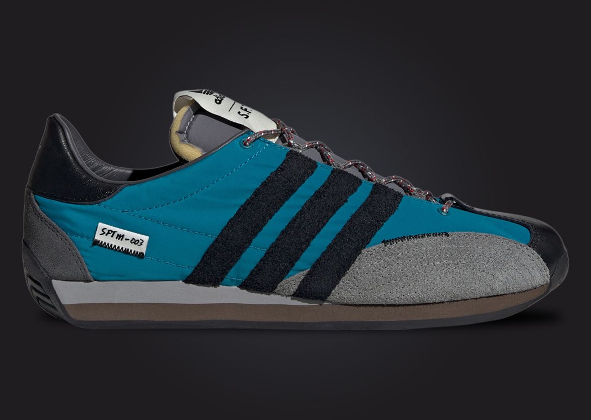 SFTM x adidas Country OG Blue Black Lateral