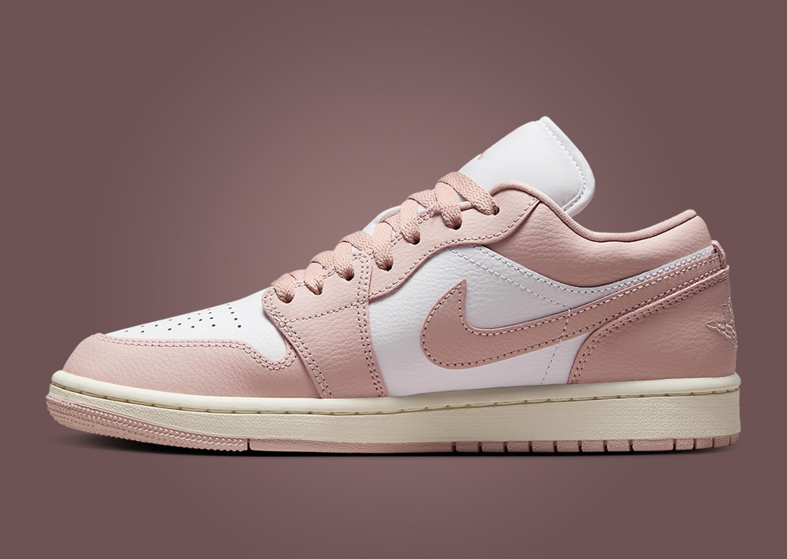 Air Jordan 1 Low White Pink Oxford (W) Medial Right